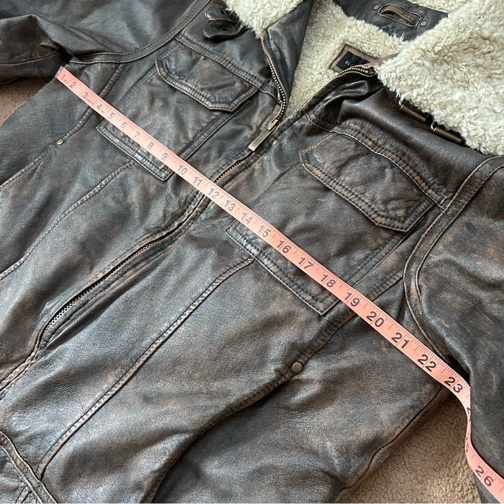 Black Rivet Brown Lined Leather Jacket size Large - Picture 4 of 12